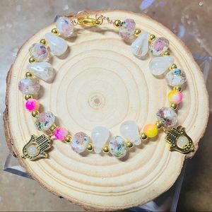 Evil Eye Hamsa Bead Bracelet Handmade